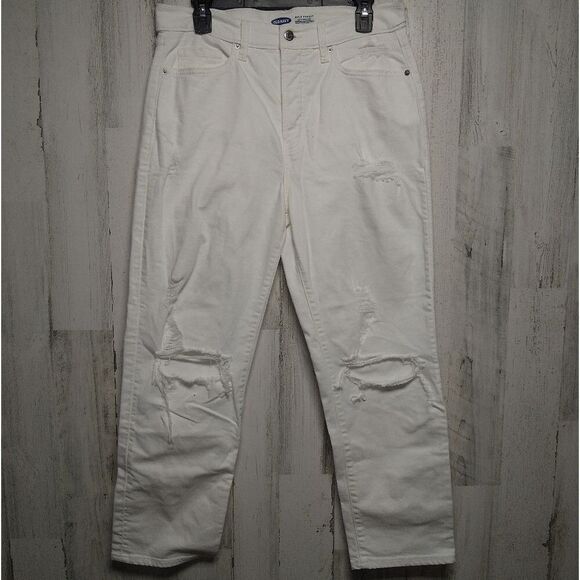 Old Navy Sky-Hi Straight White Button Fly 32x27 - Picture 1 of 8